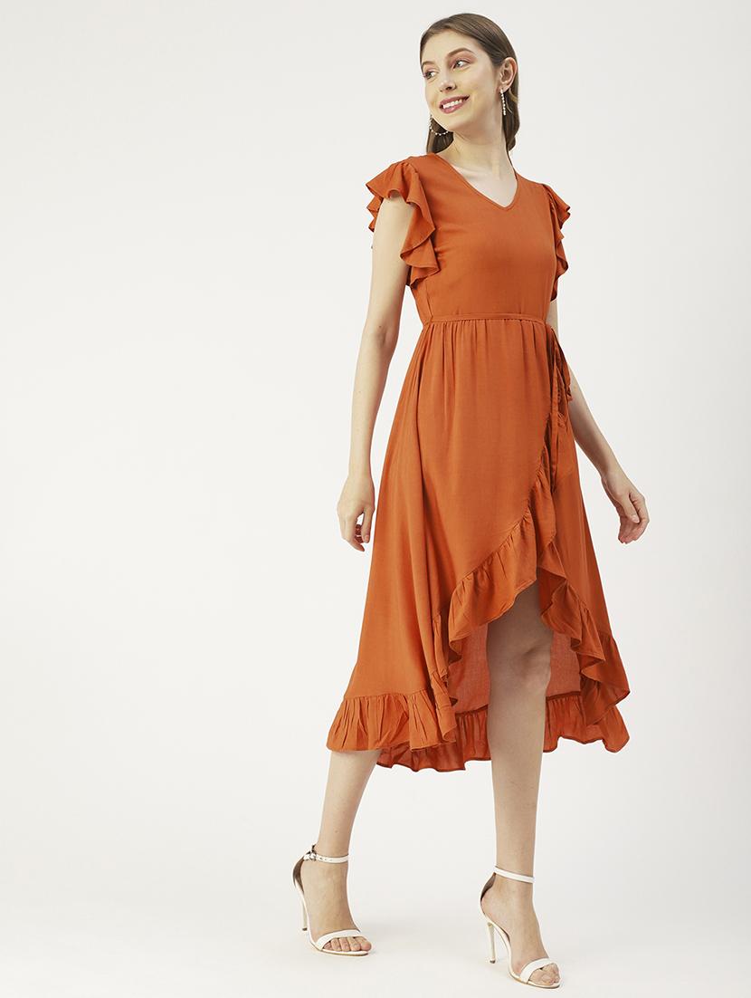 women's high low solid dress - 19907142 -  Standard Image - 1