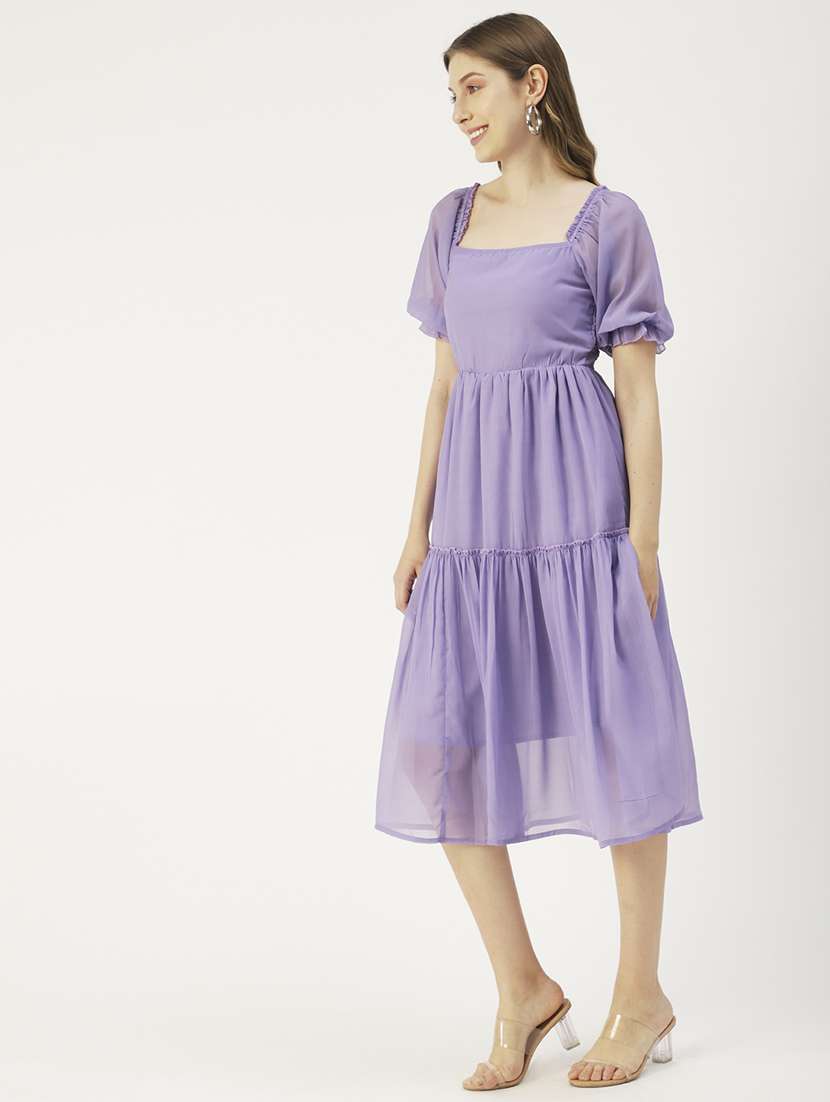 women's tiered dress solid dress