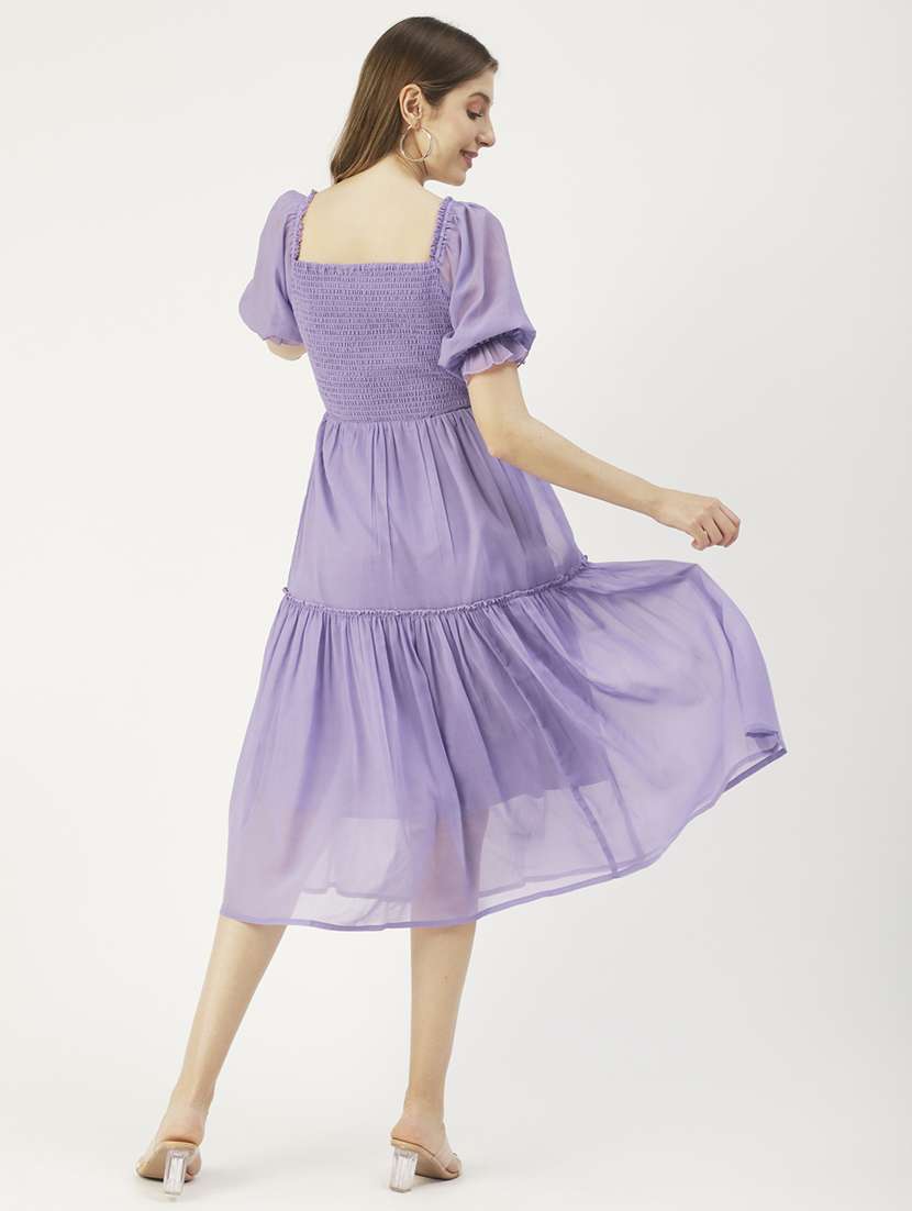 women's tiered dress solid dress - 19907149 -  Standard Image - 1