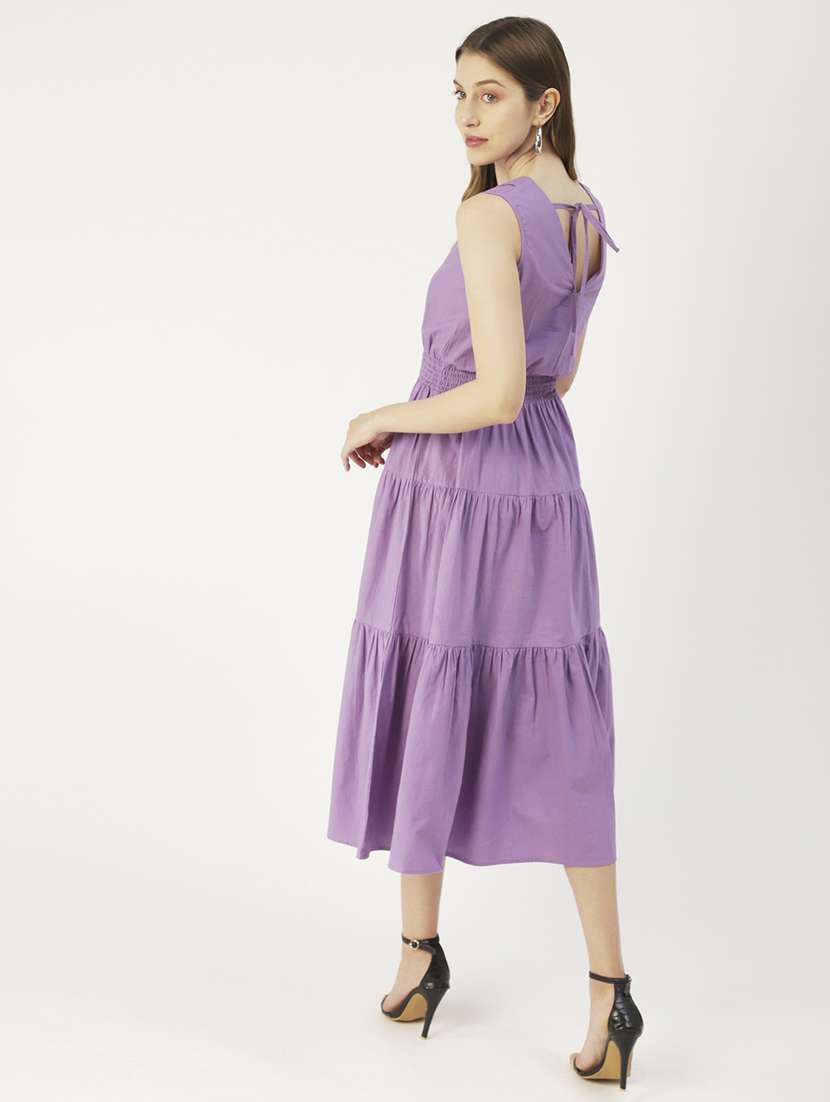 women's tiered dress solid dress - 19907160 -  Standard Image - 1