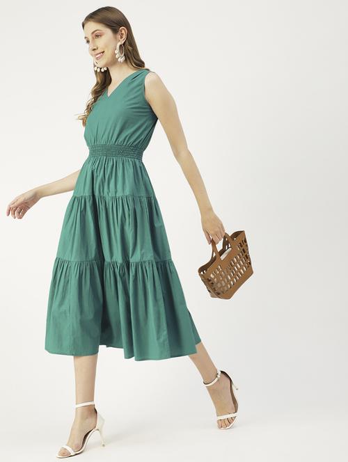 women's tiered dress solid dress - 19907162 - Standard Image - 0