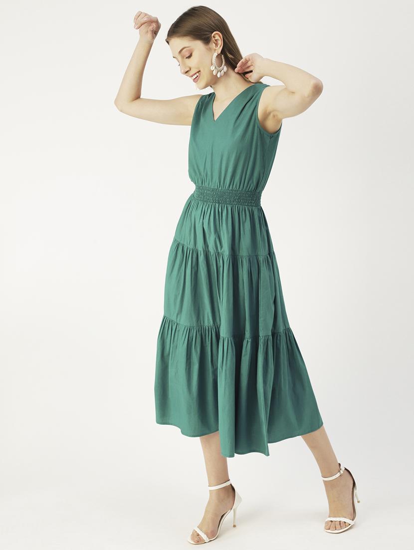 women's tiered dress solid dress - 19907162 - Standard Image - 1