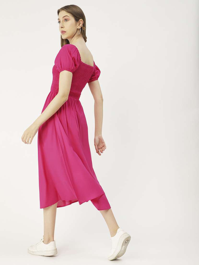 women's fit & flare solid dress - 19907171 -  Standard Image - 1