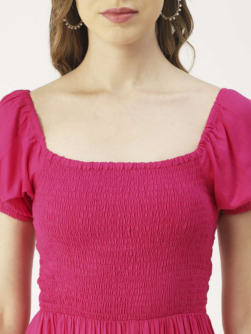 women's fit & flare solid dress - 19907171 -  Standard Image - 4