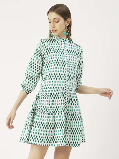 women's tiered dress geometric dress - 19907174 -  Standard Image - 0