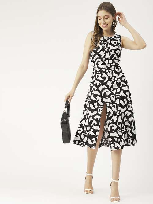 women's fit & flare printed dress - 19907181 -  Standard Image - 0