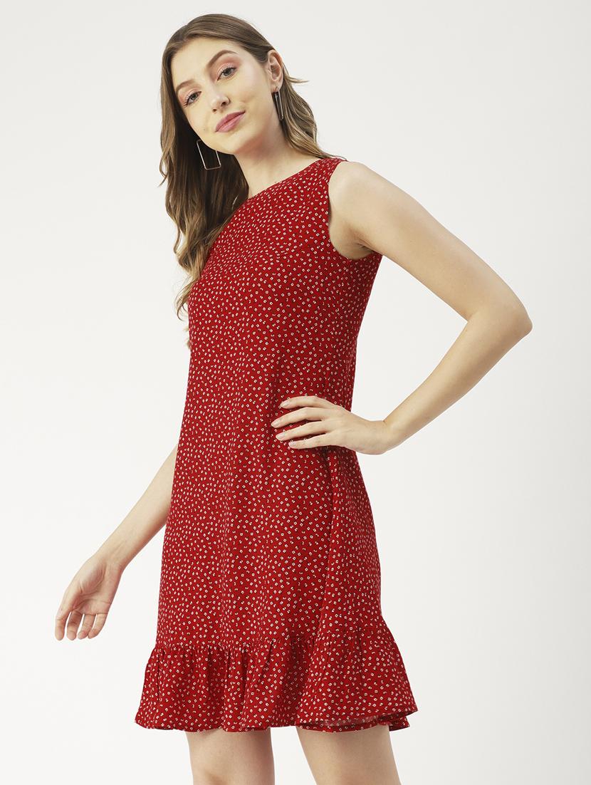 women's tiered dress micro print dress - 19907188 -  Standard Image - 1