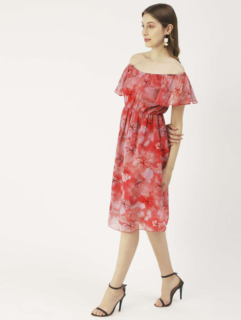 women printed off shoulder dress - 19907194 -  Standard Image - 1