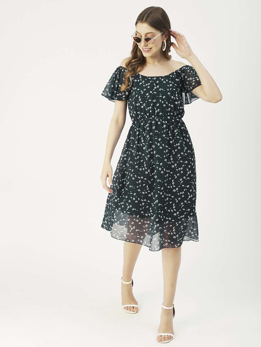 women printed off shoulder dress - 19907197 -  Standard Image - 1