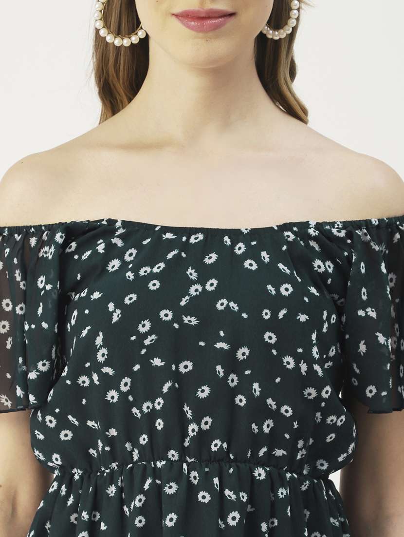 women printed off shoulder dress - 19907197 -  Standard Image - 4