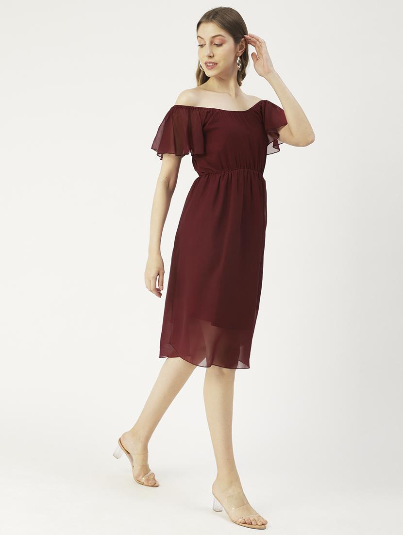 women's fit & flare solid dress - 19907199 -  Standard Image - 1