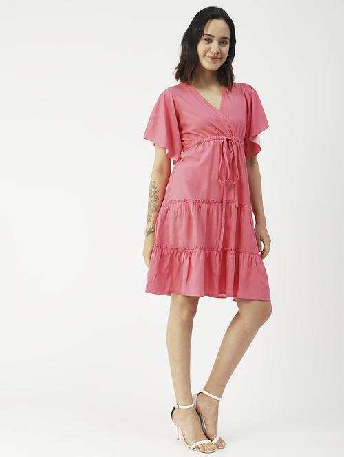 women's tiered dress solid dress - 19907224 -  Standard Image - 0