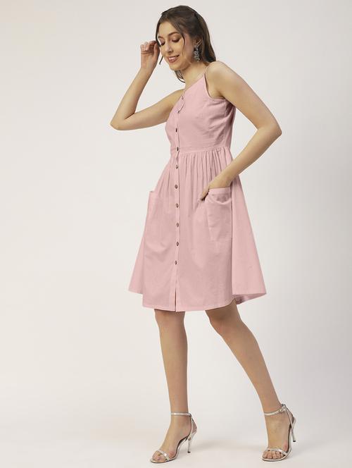 women's fit & flare solid dress - 19907231 -  Standard Image - 0