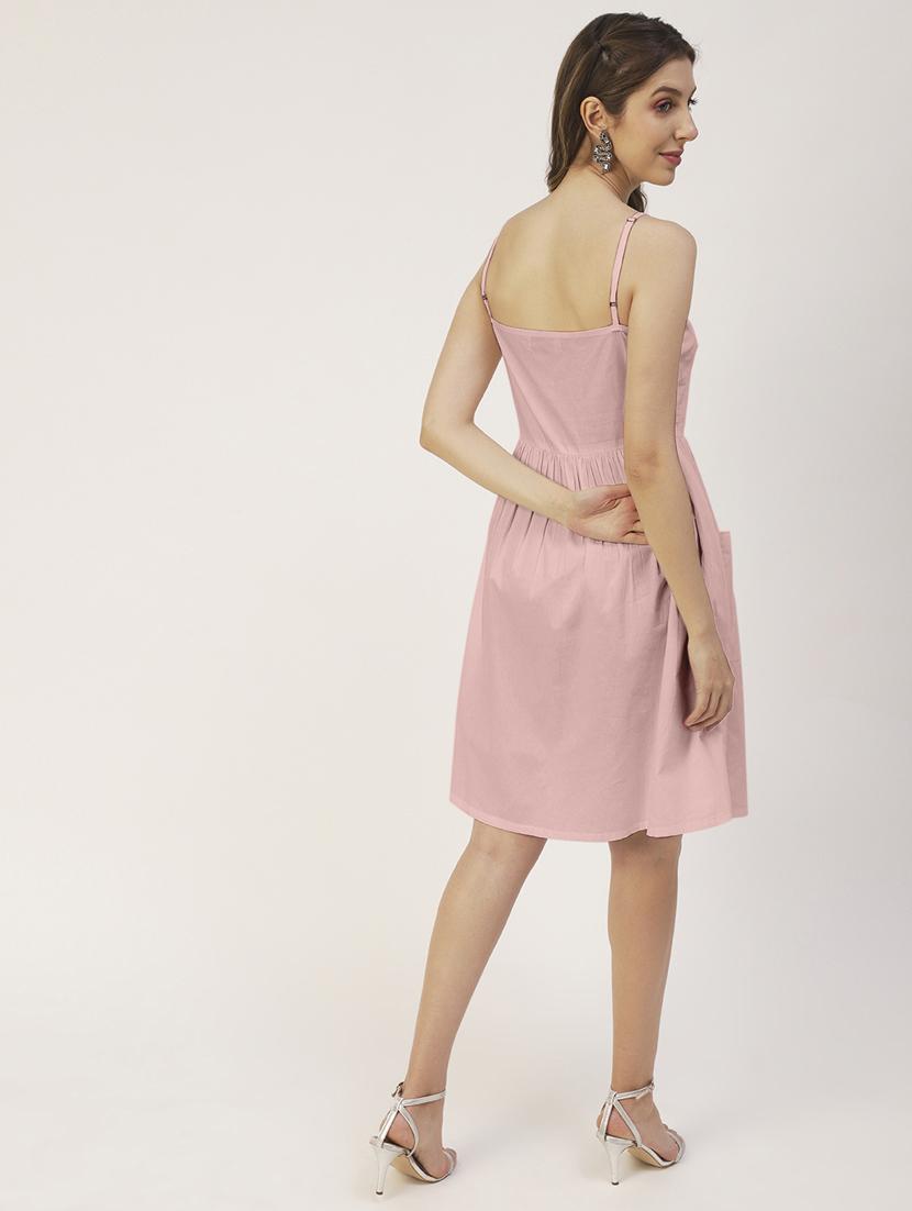 women's fit & flare solid dress - 19907231 -  Standard Image - 1
