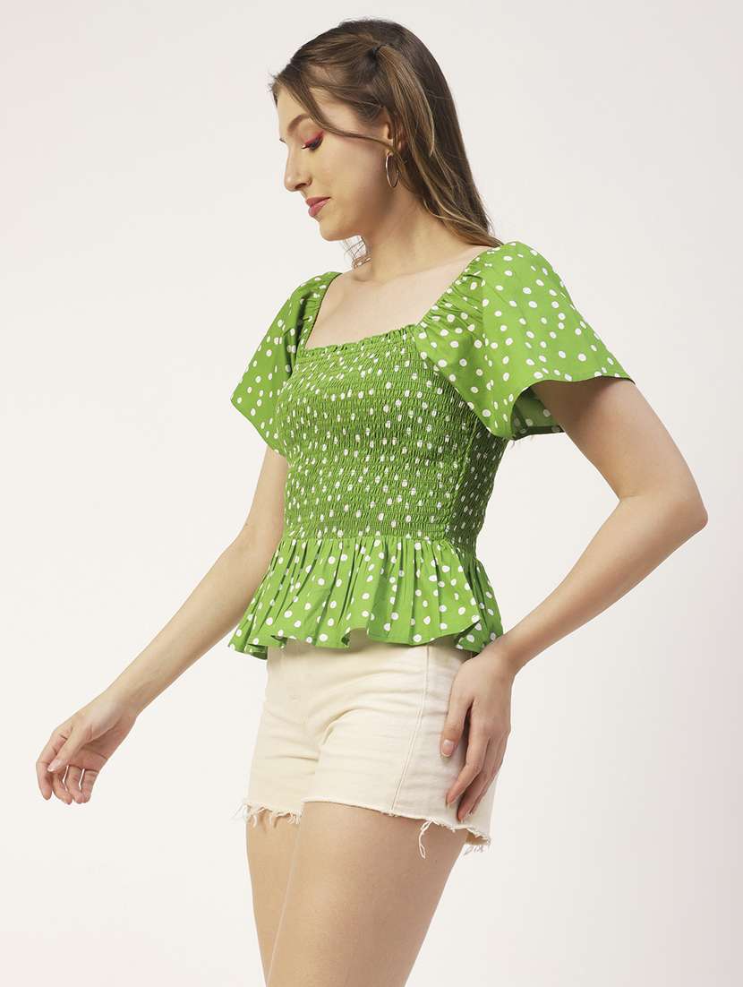 women's peplum square neck top