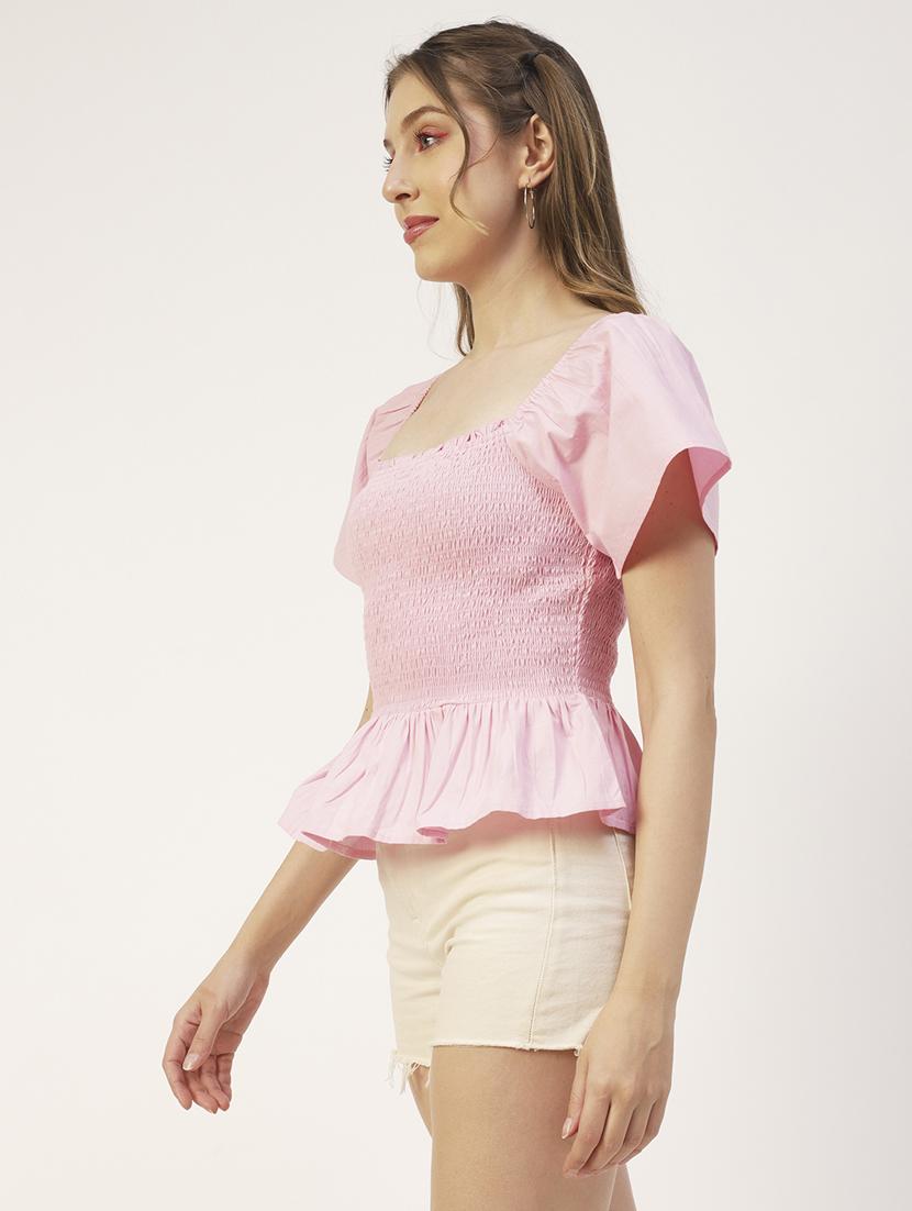 women's peplum square neck top - 19907261 - Zoom Image - 0