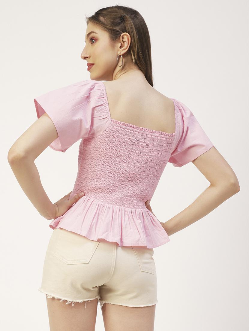 women's peplum square neck top - 19907261 - Standard Image - 1