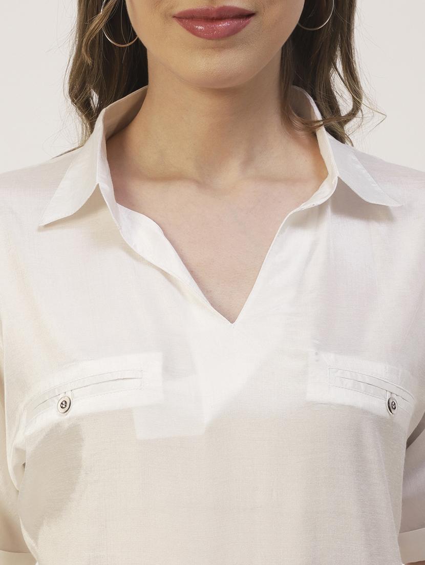 women's straight collared top - 19907266 - Standard Image - 4