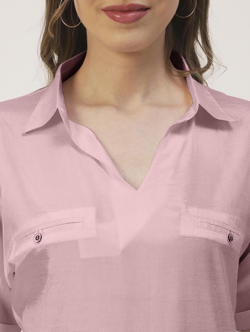 women's straight collared top - 19907267 - Standard Image - 4