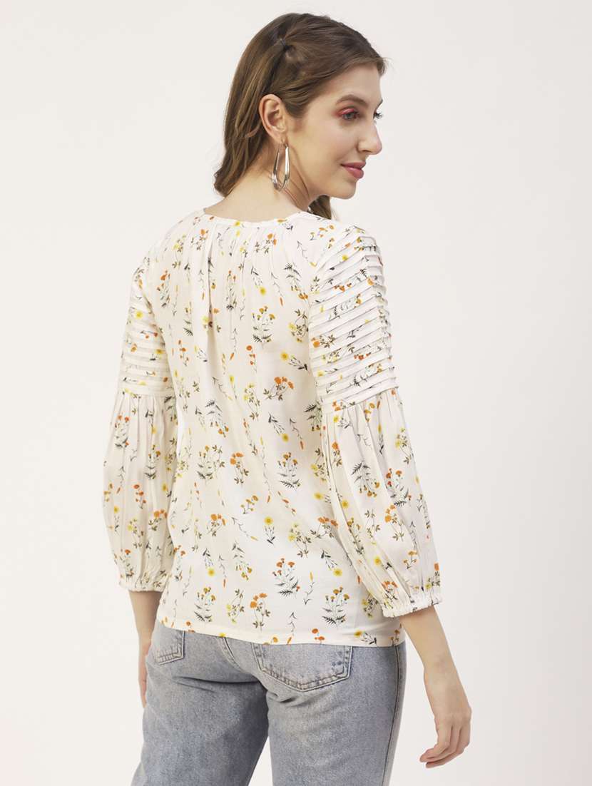 women's straight tie-up neck top - 19907274 -  Standard Image - 1