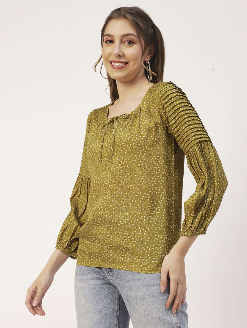 women's straight tie-up neck top