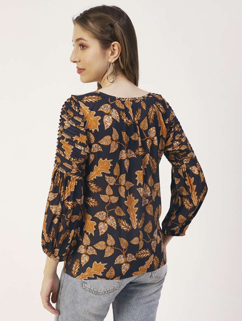 women's a line tie-up neck top - 19907277 -  Standard Image - 1