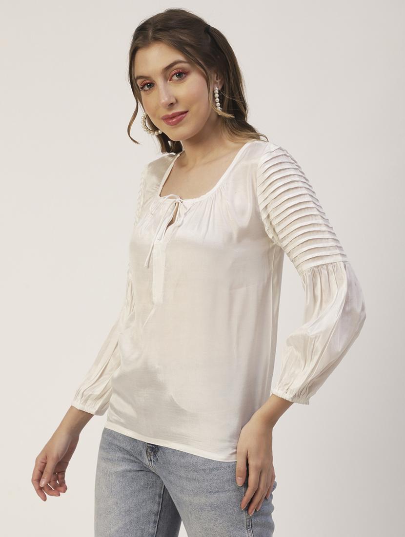 women's straight tie-up neck top - 19907279 -  Zoom Image - 0
