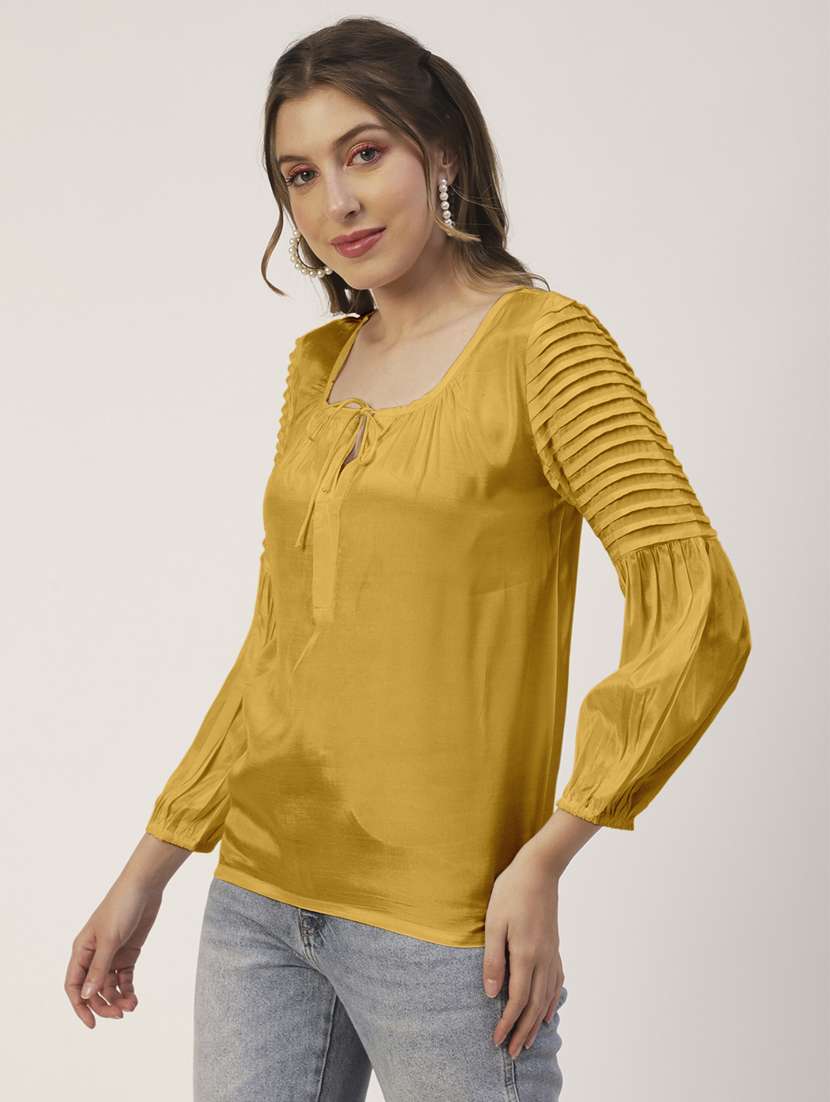 women's straight tie-up neck top