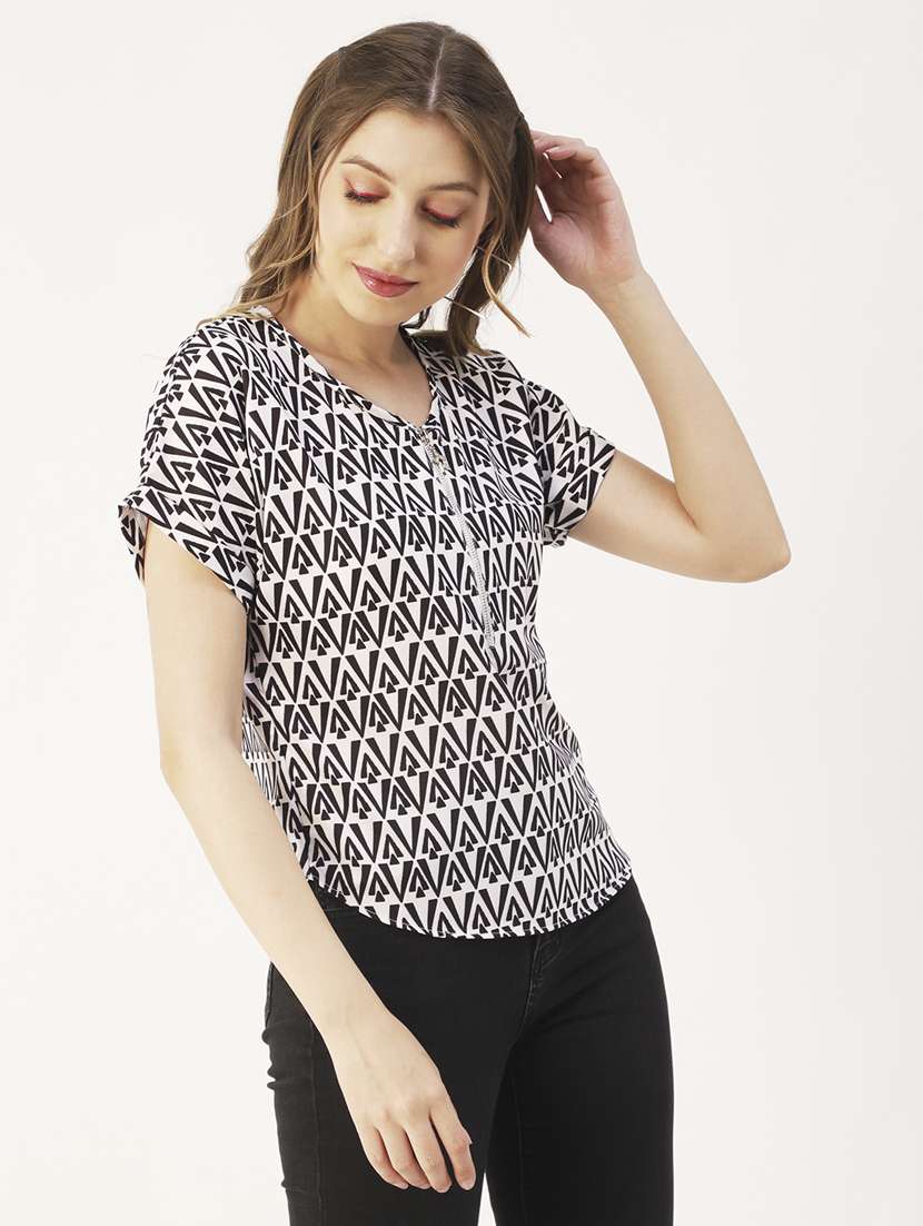 women's straight round neck top - 19907292 -  Standard Image - 1