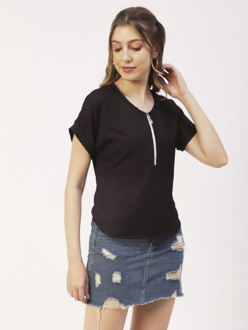 women's straight round neck top - 19907294 -  Standard Image - 1
