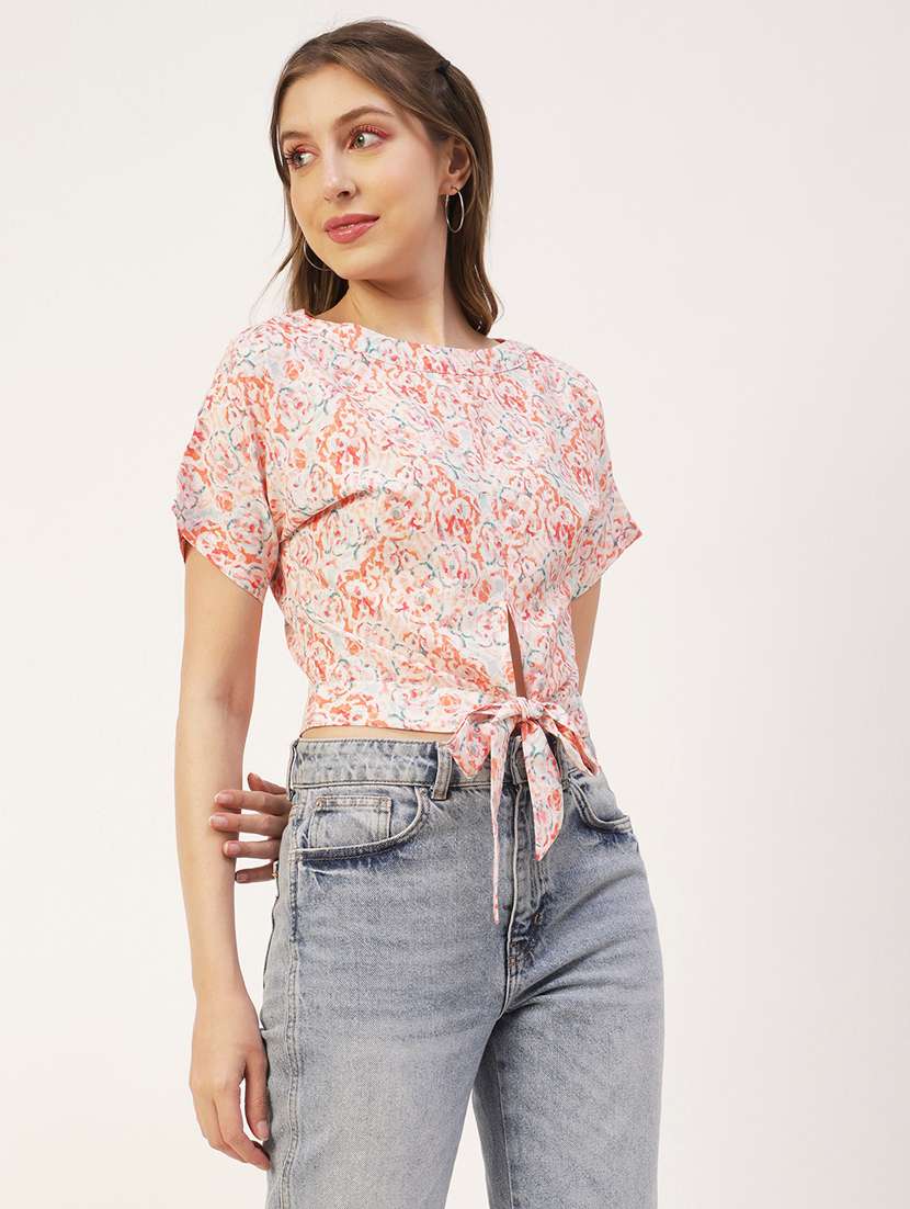 women's crop boat neck top - 19907300 -  Standard Image - 1