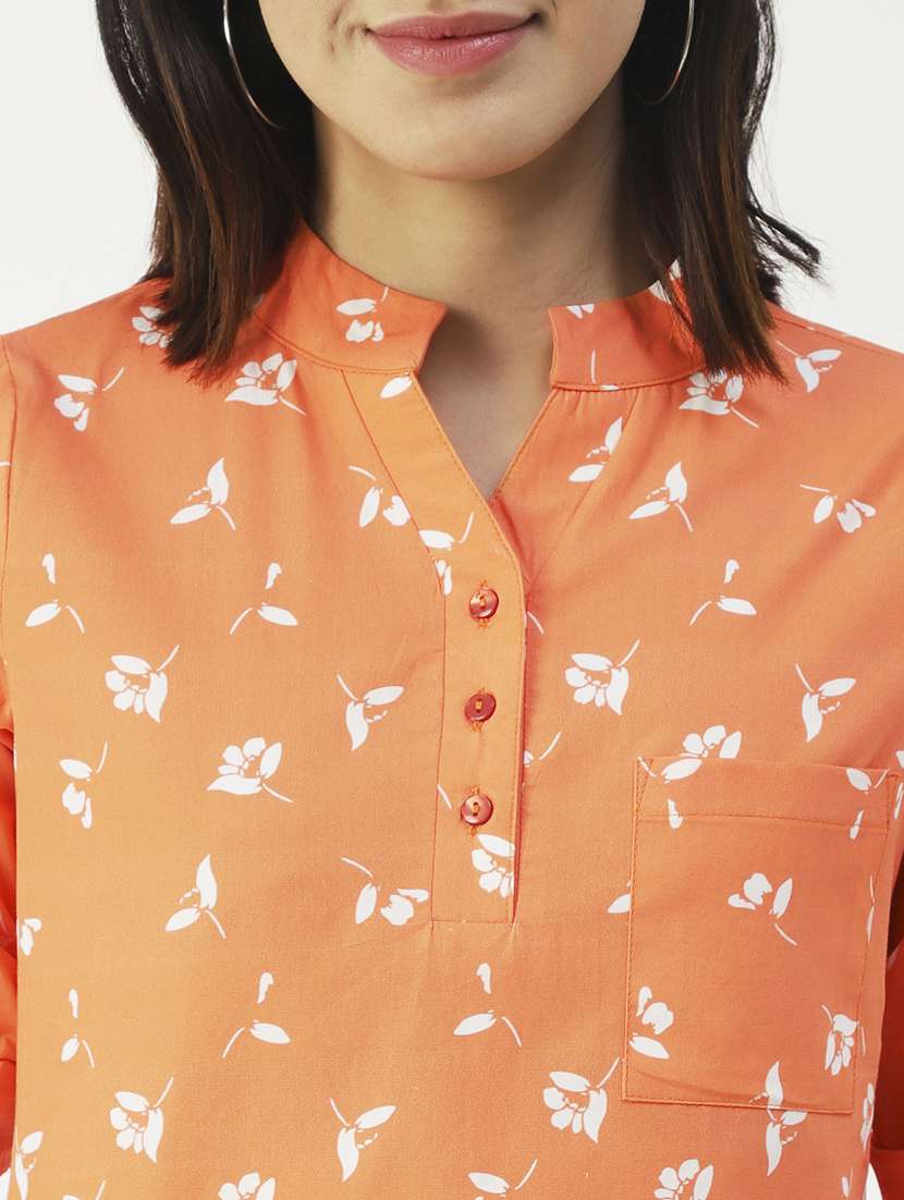 women's straight mandarin neck top - 19907315 -  Standard Image - 4