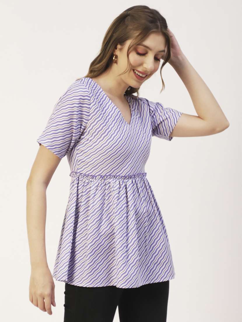 women's peplum v neck top - 19907319 -  Standard Image - 1