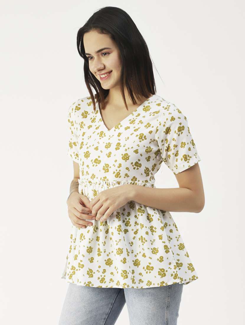 women's peplum v neck top