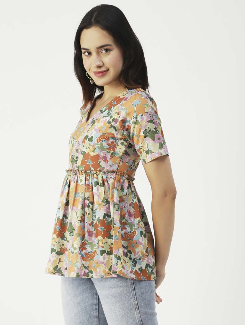 women's peplum v neck top - 19907321 -  Standard Image - 1