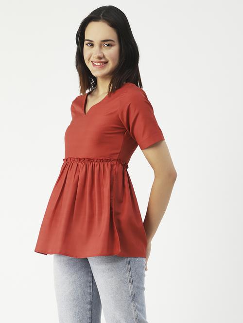 women's peplum v neck top - 19907323 -  Standard Image - 0
