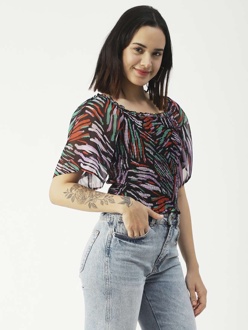 women's crop square neck top - 19907334 -  Standard Image - 1