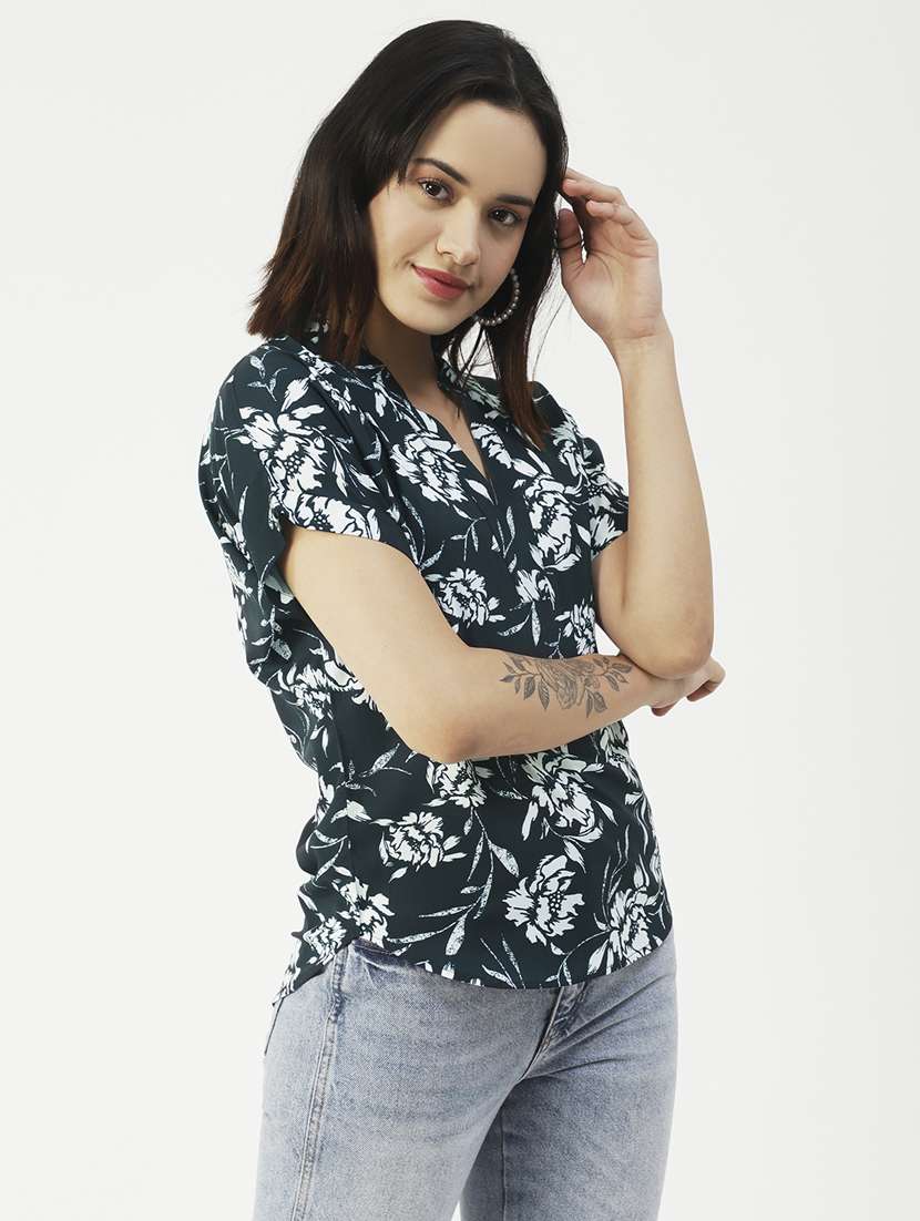 women's straight mandarin neck top - 19907341 -  Standard Image - 1