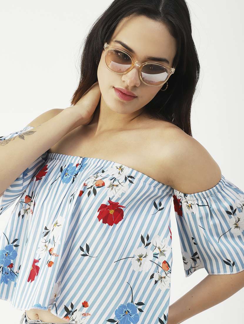 women's crop off shoulder top - 19907353 -  Standard Image - 1