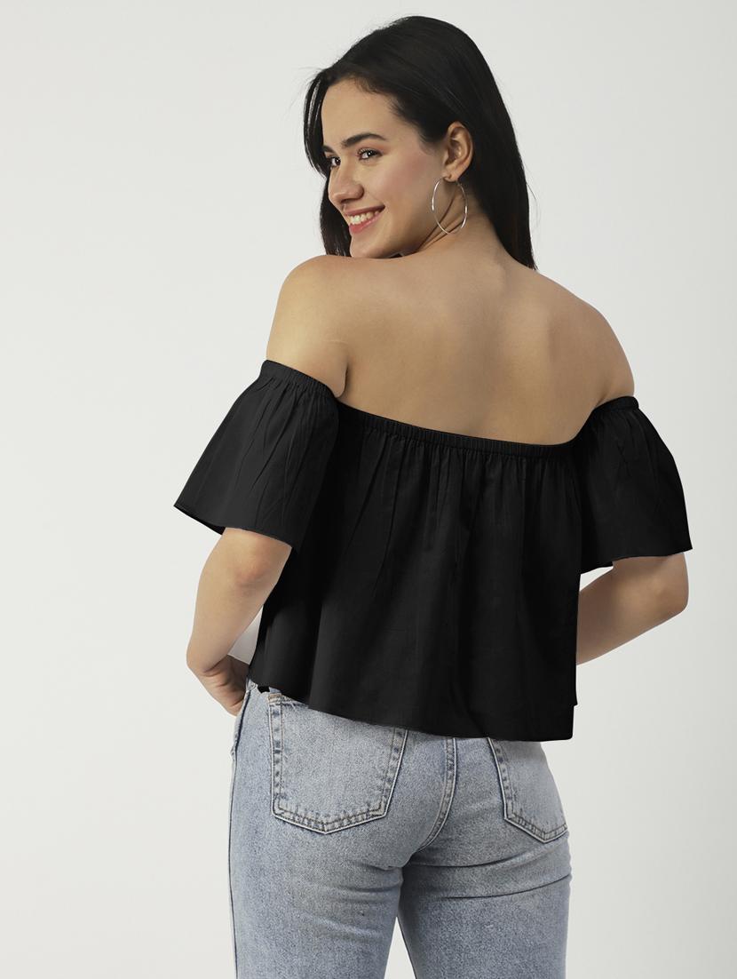 women's crop off shoulder top - 19907356 - Standard Image - 1