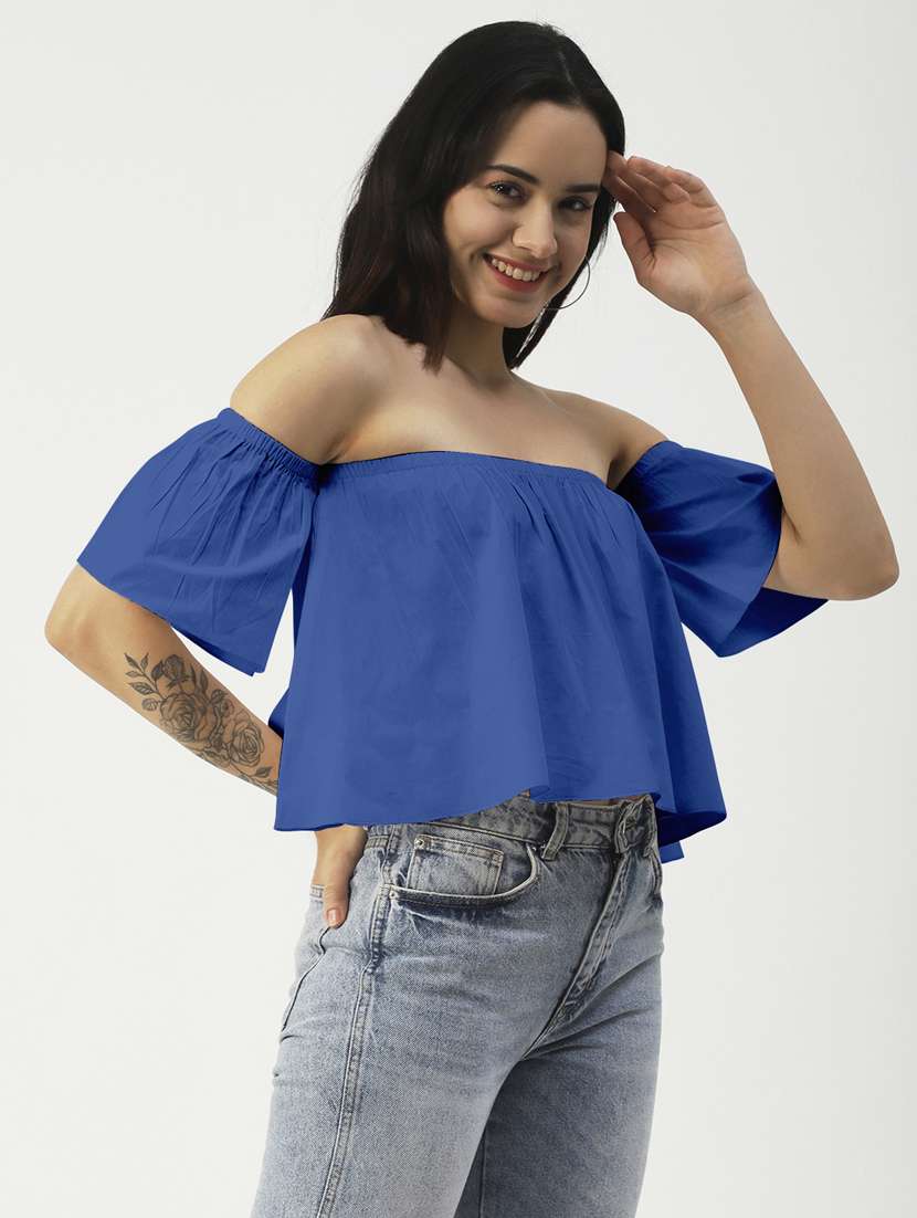 women's crop off shoulder top