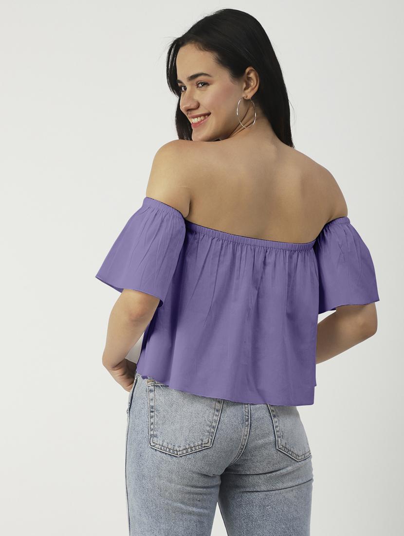 women's crop off shoulder top - 19907358 - Standard Image - 1