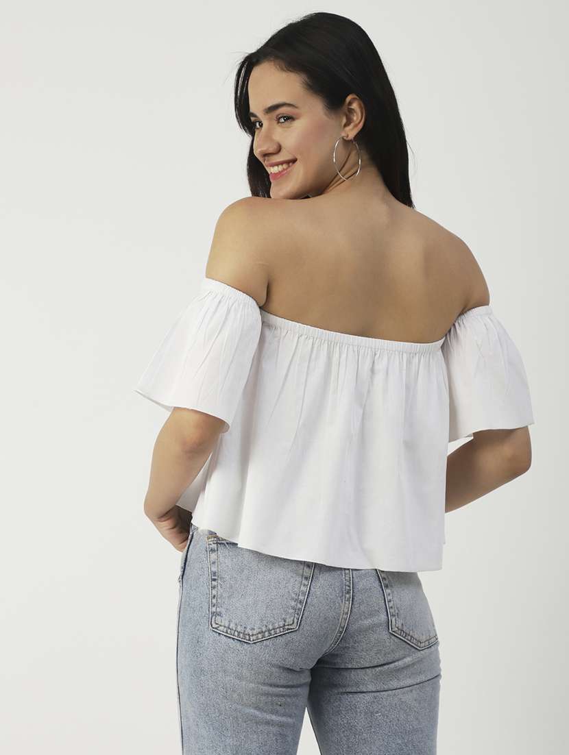 women's crop off shoulder top - 19907360 - Standard Image - 1
