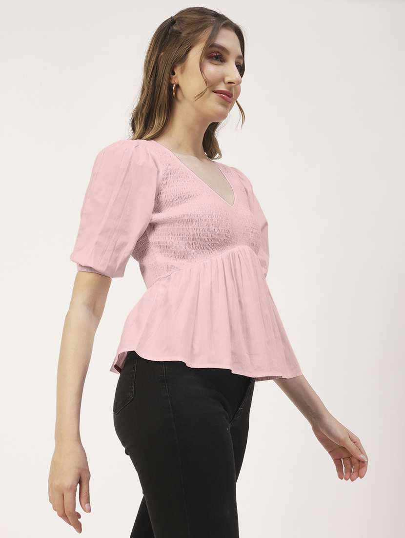 women's peplum v neck top - 19907373 - Standard Image - 1