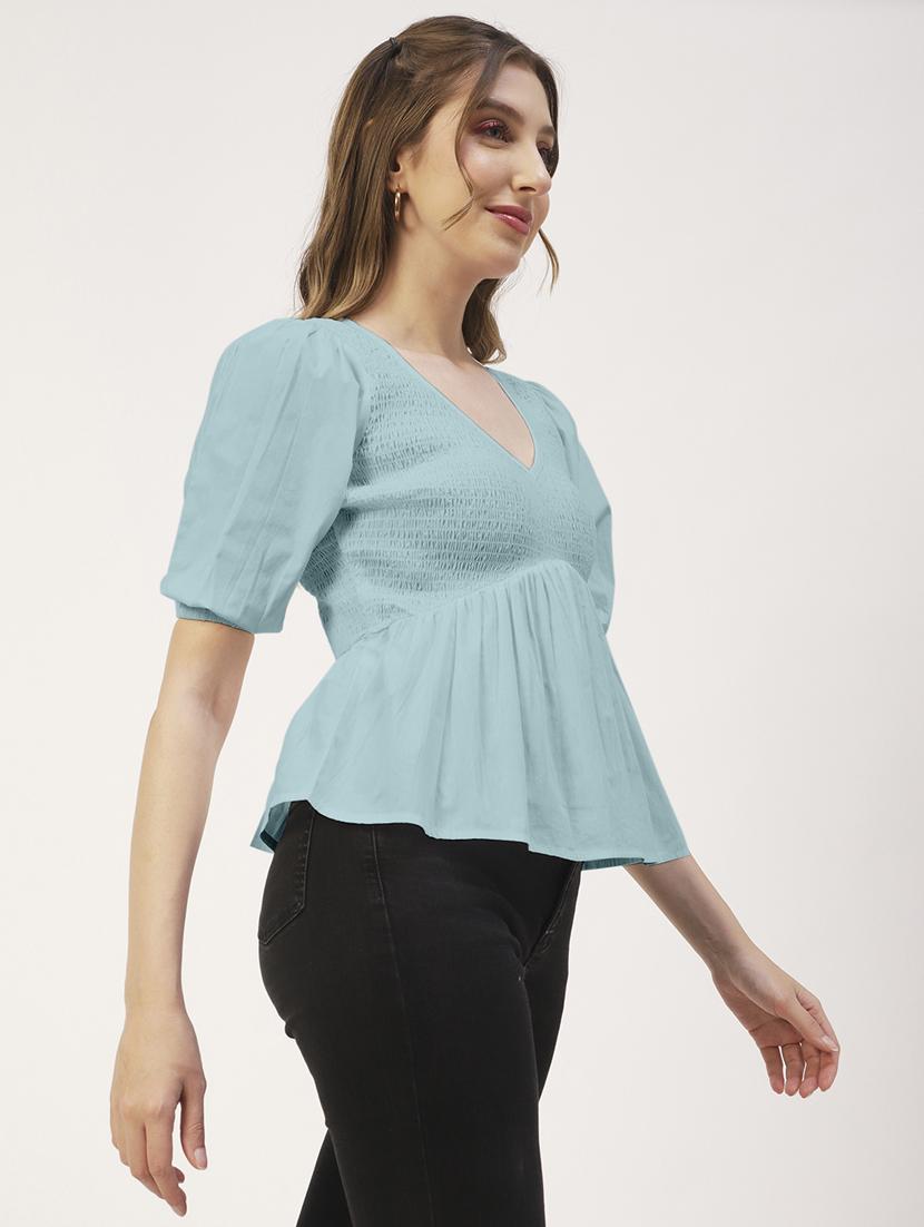 women's peplum v neck top - 19907374 - Standard Image - 1