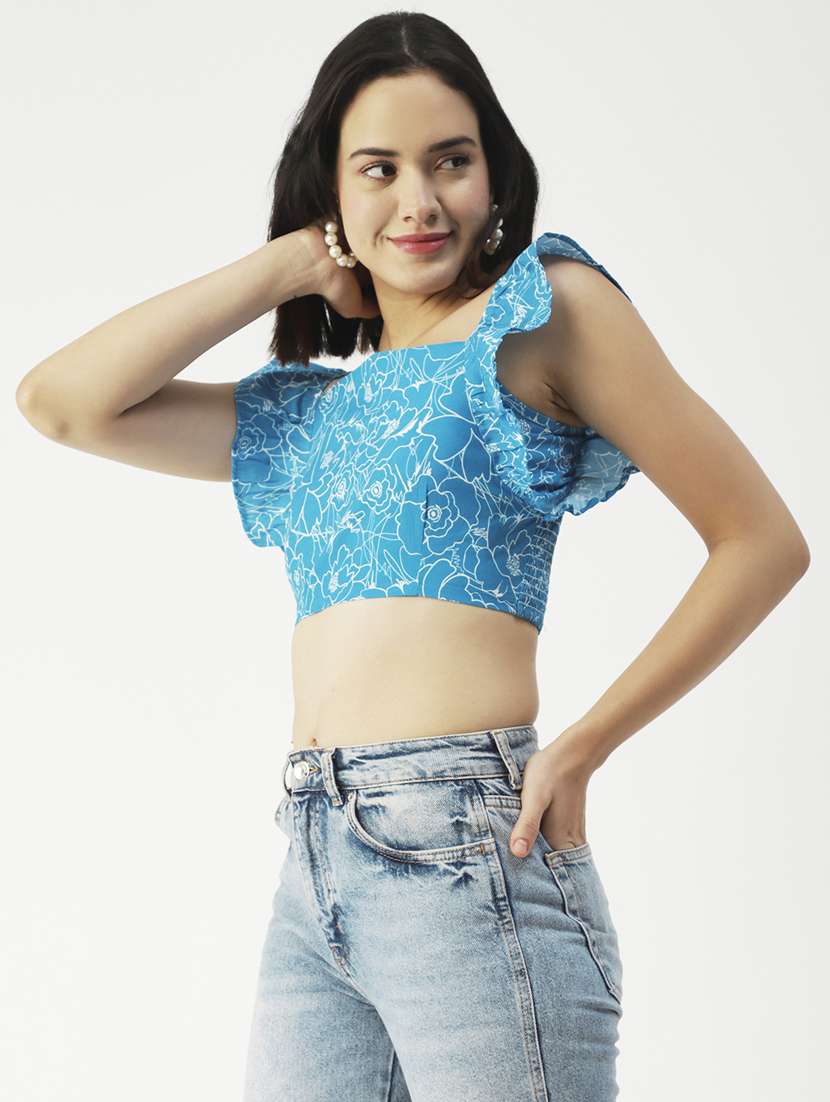 women's crop square neck top