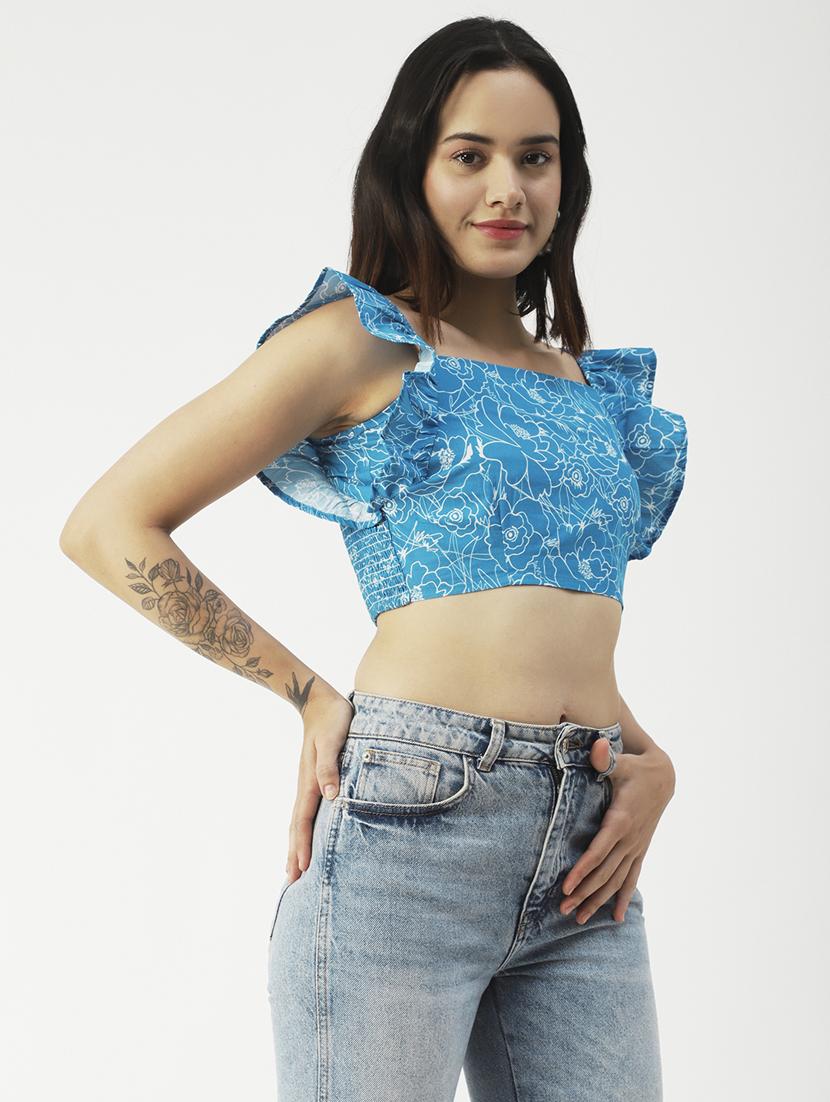 women's crop square neck top - 19907380 - Standard Image - 1