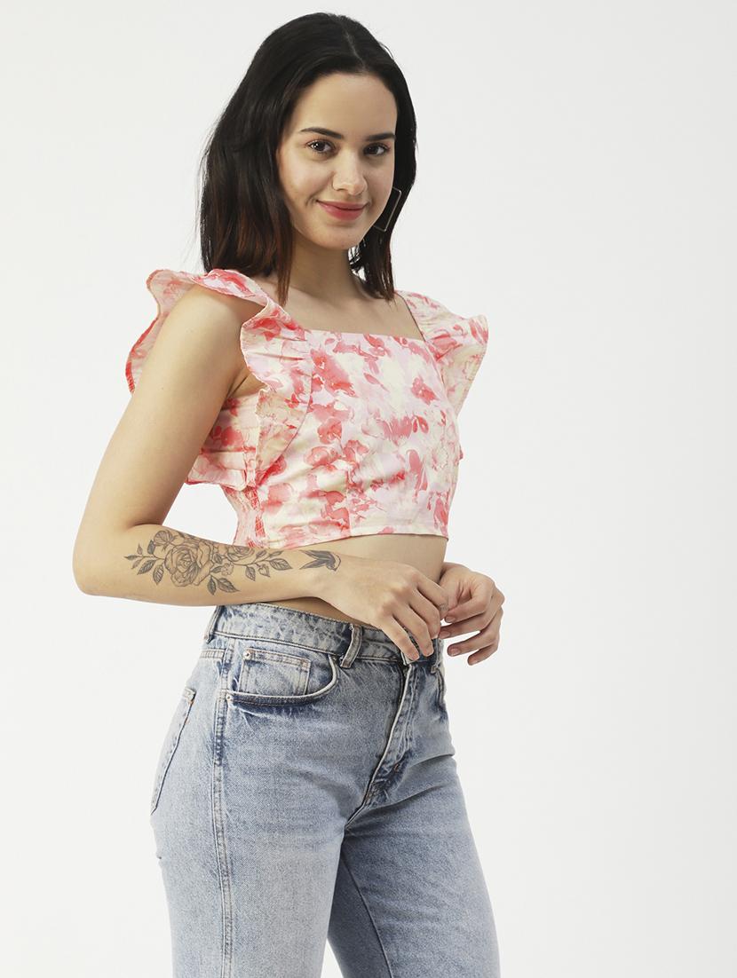 women's crop square neck top - 19907381 - Standard Image - 1