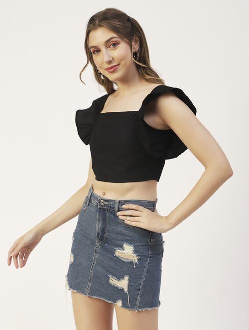 women's crop square neck top - 19907382 -  Standard Image - 0