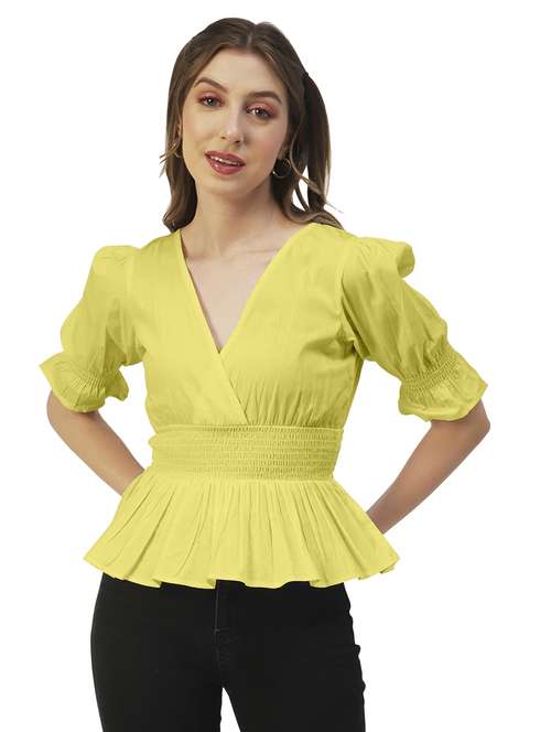 women's peplum v neck top - 19907390 -  Standard Image - 0